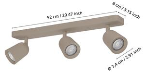 Eglo 902345 - Plafonieră CAMALDOLI cu 3 spoturi, GU10, 10W, 230V, bej
