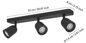 Eglo 901954 - Aplica spot CAMALDOLI, 3x GU10, 10W, 230V, negru