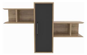 Raft OLIDA, nuc/negru, PAL melaminat, 119x35x52 cm