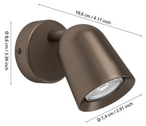 Eglo 901948 - Aplică spot de perete CAMALDOLI 1xGU10/5W/230V bronz