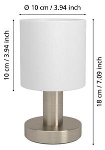 Eglo 31841 - Lampă de masă MONTETTO 1xE14/40W/230V alb/crom mat