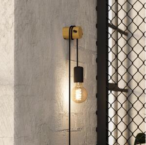 Eglo 43898 - Aplica de perete BUDDON 1xE27/13W/230V negru/bej
