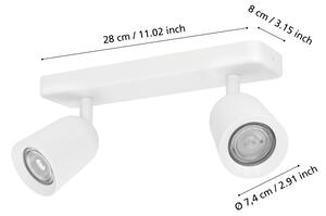 Eglo 901946 - Plafonieră cu spoturi CAMALDOLI, 2x GU10, 10W, 230V, alb