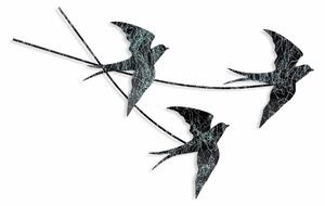 Decoratiune perete 930DYU1223, negru/alb, metal, 70x42 cm