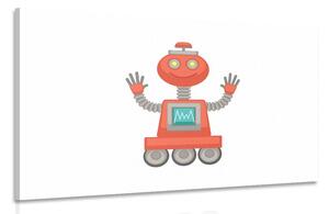 Tablou cu motivul de robot în culoarea roșie