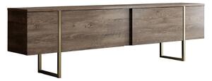Comoda TV Luxe, nuc/auriu, PAL/metal, 180x30x50 cm
