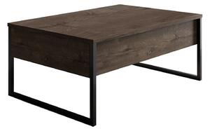 Masuta cafea Luxe, nuc/negru, PAL/metal, 90x60x40 cm