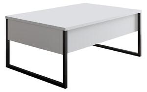 Masuta cafea Luxe, alb/negru, PAL/metal, 90x60x40 cm