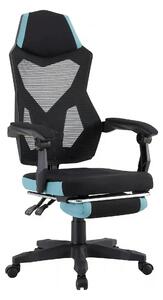 Scaun gaming JORIK NEW, negru/albastru, material textil/plasa, 60x65x1
