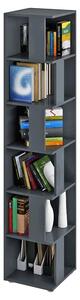Biblioteca de colt KORIND, gri grafit, DTD laminat, 38x38x186 cm