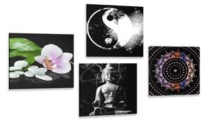 Set tablouri Feng shui pe fundalul negru