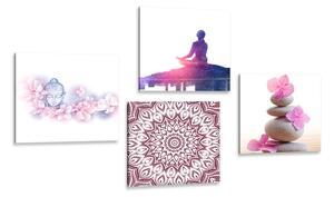 Set tablouri Feng Shui în design roz