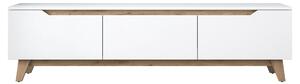 Comoda TV, alb/stejar, PAL, 180x35x49 cm
