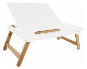 Masa laptop MELTEN, alb/stejar, 59x35x22 cm