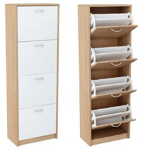 Pantofar VIVAT NEW TYP 3, alb/stejar sonoma, PAL melaminat, 50x28x152