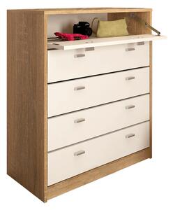 Pantofar VIVAT NEW TYP 4, alb/stejar sonoma, PAL melaminat, 74x35x85 c
