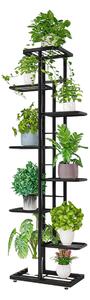 Suport ghivece flori BAMIR TIP 4, gri, metal, 44x22x141 cm
