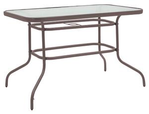 Masa exterior Vallor din metal maro-sticla 110x60x70cm