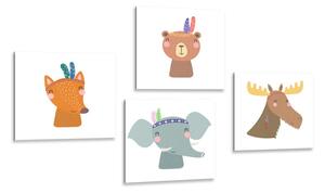 Set tablouri animale ca indieni