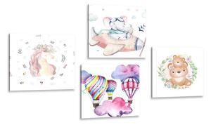 Set tablouri pentru copii în culori delicate