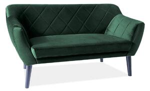Canapea, KARO 2, verde - Bluvel 78, stofa catifelata, 140x75x76 cm