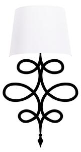 Lampa perete ASAF-6990, negru/alb, metal/material textil, 15x28x62 cm