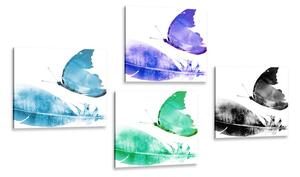 Set tablouri fluturi colorate