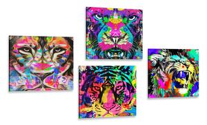 Set tablouri animale în stilul pop art