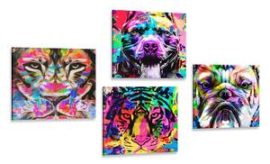 Set tablouri în stilul interesant pop art