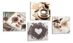 Set tablouri natura moartă de cafea
