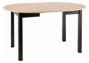 Masa extensibila DANTE, stejar artisan/negru mat, PAL laminat, 102/142