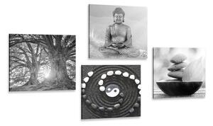 Set tablouri Feng Shui în stilul alb-negru