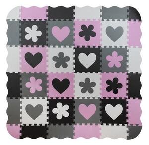 Covor tip puzzle, pentru copii, spuma EVA, 16 piese, 30x30 cm, Isotrade