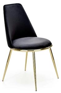 Scaun K460, negru/auriu, stofa catifelata, 49x54x84 cm