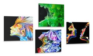 Set tablouri abstracția viu colorată