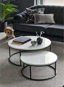 Set Masute de cafea cu 2 piese Ara,alb-negru