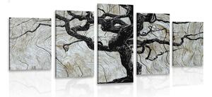 Tablou 5-piese copacul abstract pe lemn