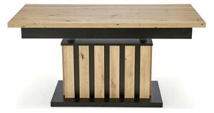 Masa extensibila BARETTI, stejar artisan/negru, PAL furniruit, 130/170