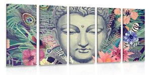 Tablou 5-piese Buddha pe fundalul exotic