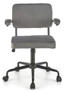 Scaun birou FIDEL, gri/negru, stofa clasica/metal, 62x56x81/91 cm