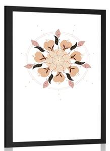 Poster cu passepartout abstracție delicată a florilor