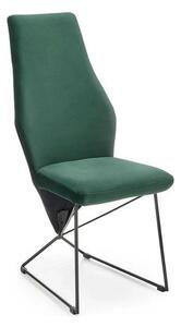 Scaun tapitat K485, verde inchis, stofa catifelata, 44x63x96 cm