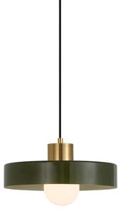 Lampă suspendată retro alamă cu verde pentru sistem de șină monofazat - Iconic Jina