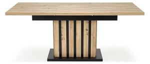Masa extensibila LAMELLO, stejar/negru, PAL laminat, 130/180x80x76 cm