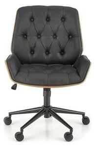 Scaun birou GAVIN, nuc/negru, piele ecologica/metal, 60x65x90/100 cm