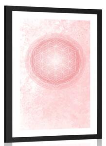 Poster cu passepartout Mandala în tonuri delicate