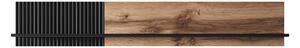 Polita RANDOM, stejar wotan/negru, PAL, 150x20x25 cm