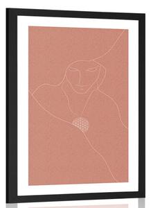 Poster cu passepartout linii delicate și floarea vieții