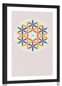 Poster cu passepartout Mandala colorată