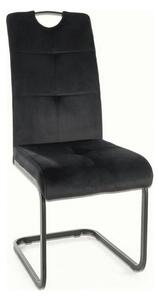 Scaun AXO, negru, stofa catifelata/metal, 43x47x101 cm